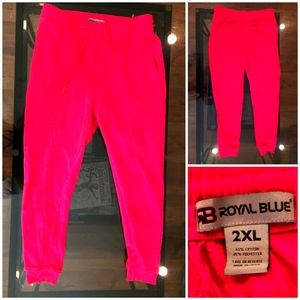 Red, Long, Thick, Jogging Pants, Size XXL/2XL